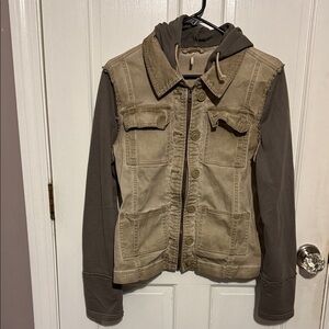 Free people - Tan and Brown Hooded Jacket
